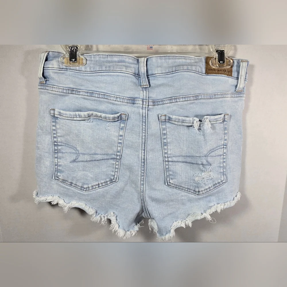 American Eagle Next Level Stretch Hi-Rise Shortie Shorts Distressed Women's 6 - Picture 5 of 12